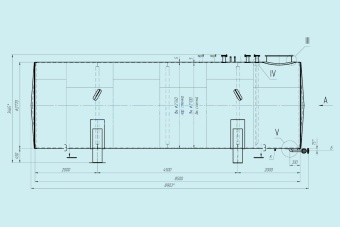 Чертеж Двустенный горизонтальный резервуар РГСД-50 м3