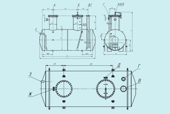 Чертеж Емкость подземная ЕП-16, ЕПП-16