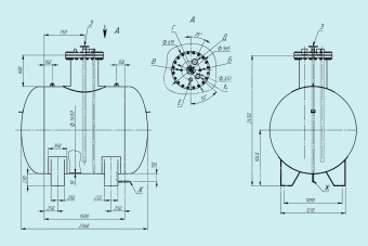 Чертеж Сосуд для хранения СУГ 4,2 м3
