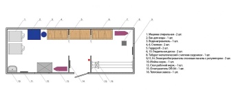Чертеж Вагон-дом прачечная 8000х2500 мм
